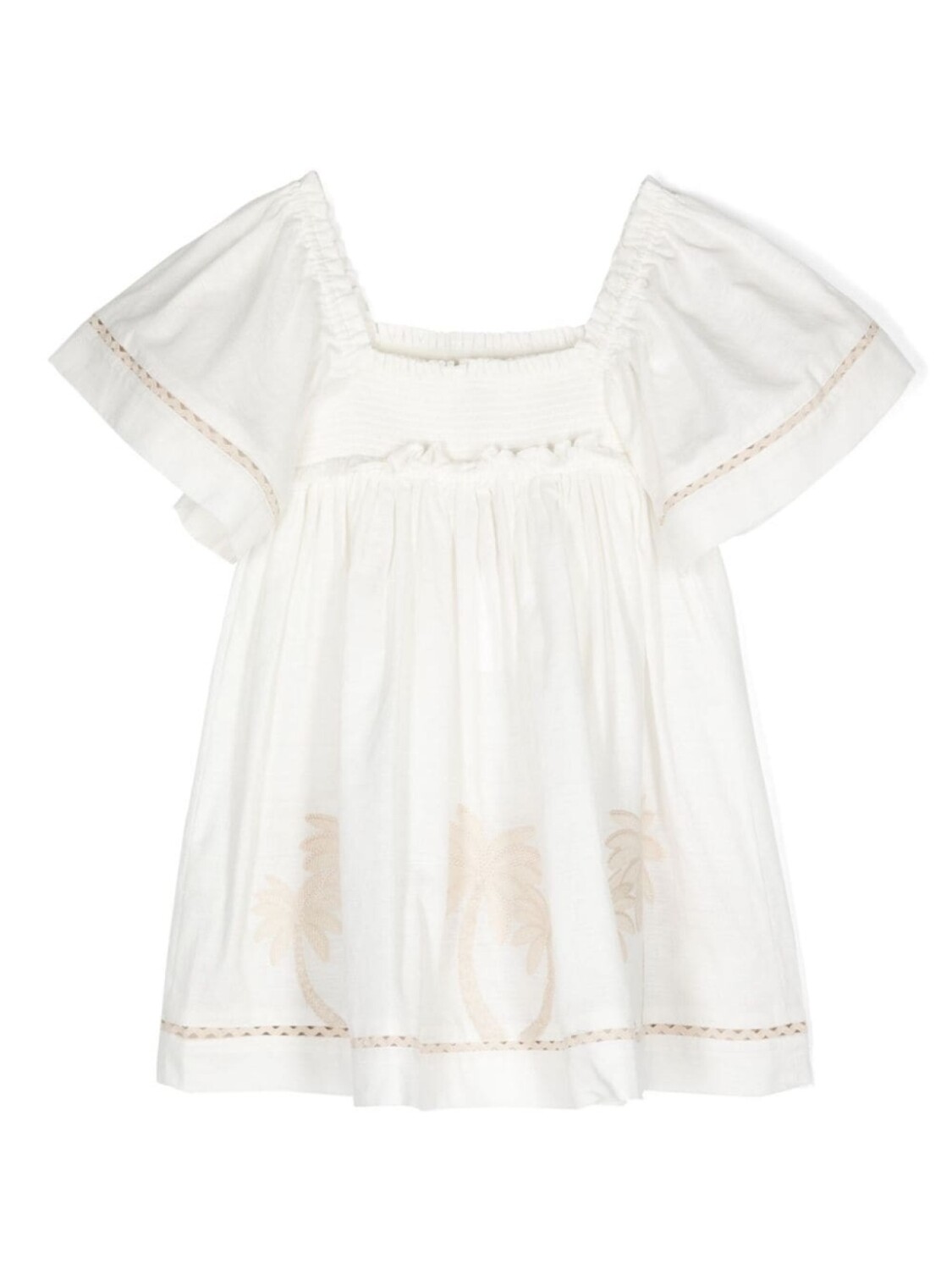 ZIMMERMANN Kids платье из хлопка «Волнистая», белый — фото 2