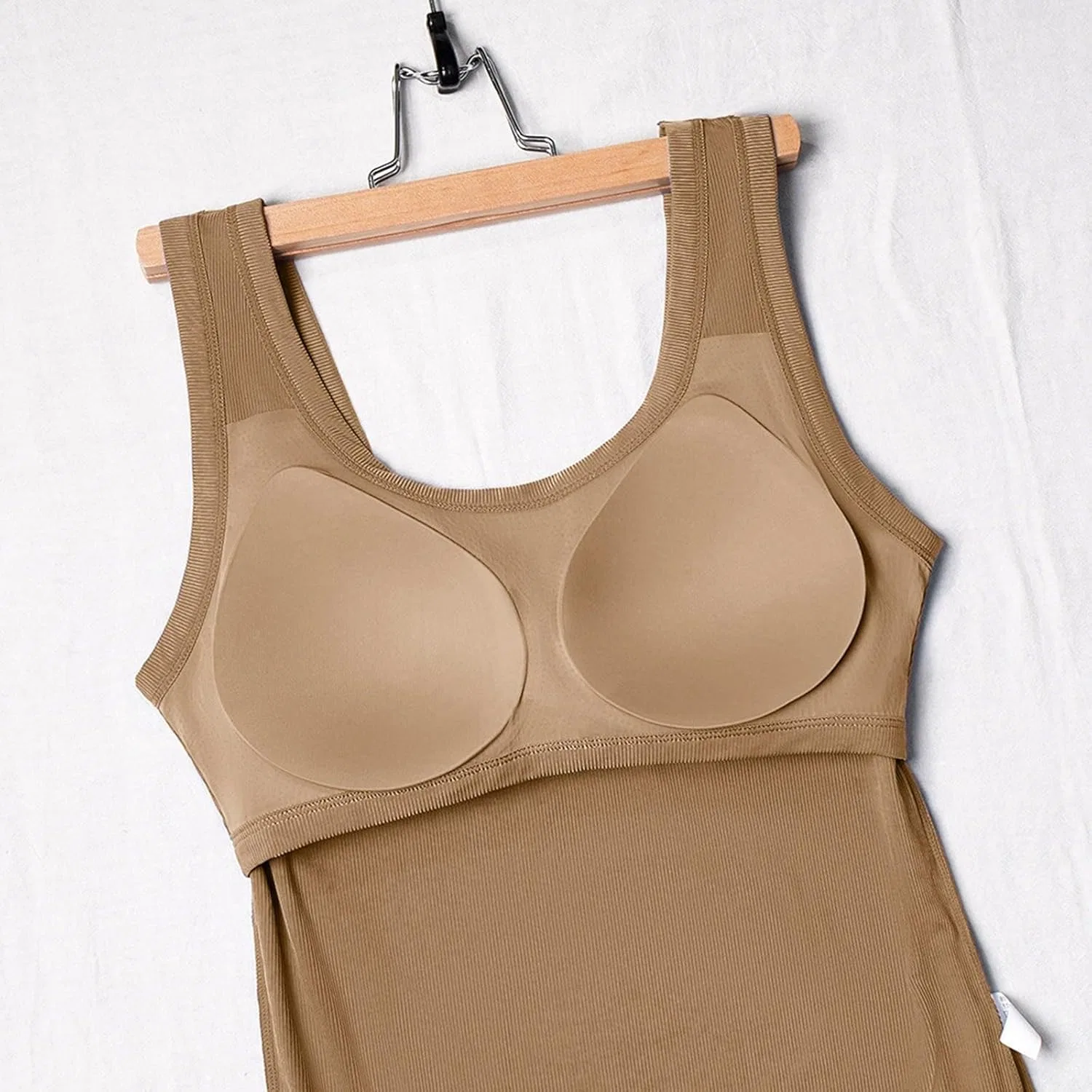 Топ-майка с встроенным бюстгальтером для женщин Khaki — фото 3