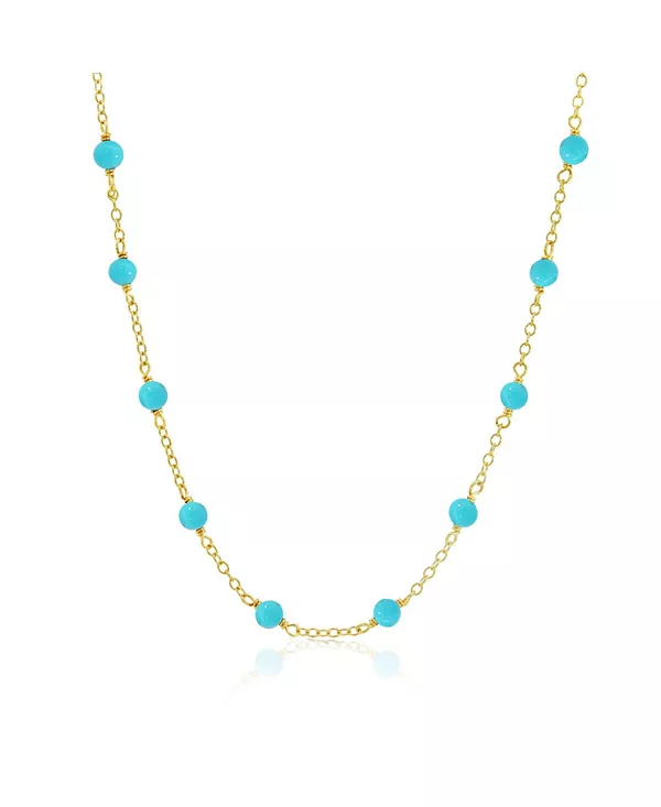 

Ожерелье из бирюзовых бусин, 14-каратное золото The Lovery, turquoise