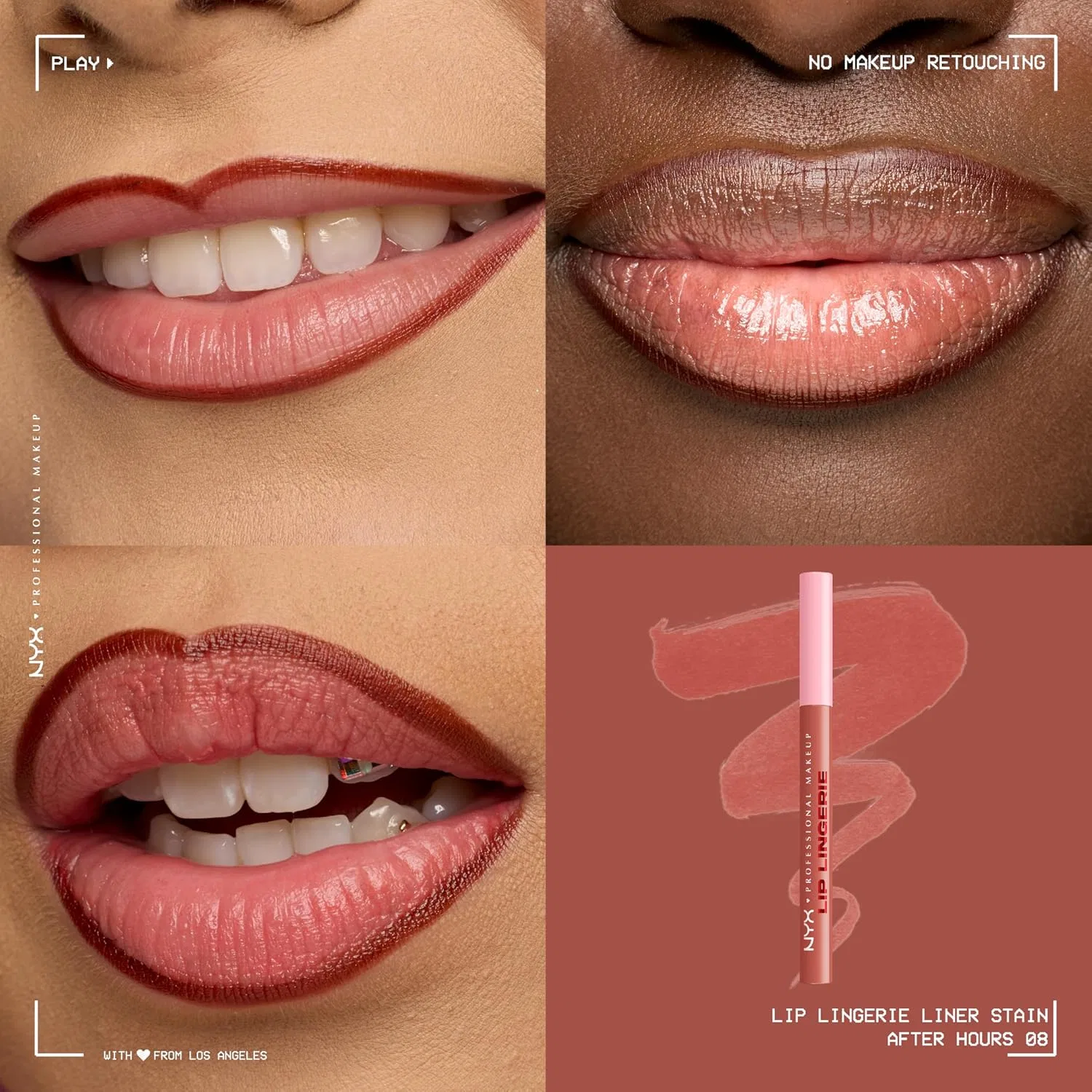 Карандаш-контур для губ NYX Professional Makeup Lip Lingerie Liner Stain Seamless After Hour, 0.03 fl oz — фото 3