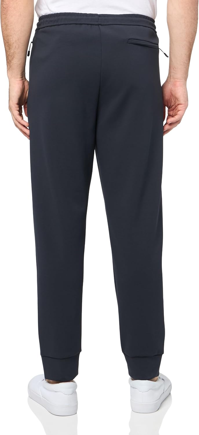 BOSS Мужские тоновые хлопковые спортивные штаны Regular Fit, Night — фото 2