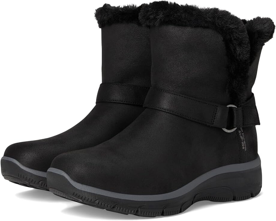 Ботинки женские SKECHERS Easy Going зимние на плоской подошве, черный