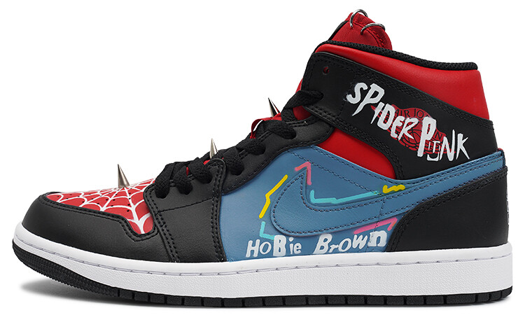 

Кроссовки Air JORDAN 1 Vintage Basketball Shoes Men Mid-Top Black Red/Blue