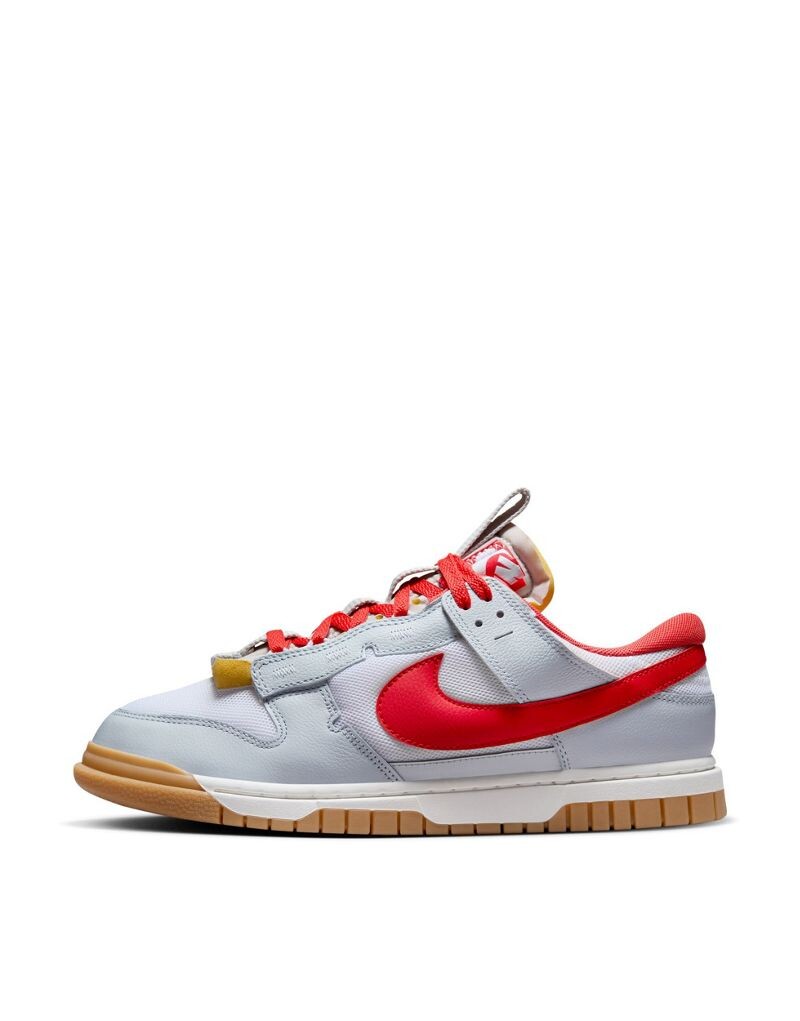 

Кроссовки Nike Air Dunk Jumbo белого, серого и красного цвета, Красный, Кроссовки Nike Air Dunk Jumbo белого, серого и красного цвета