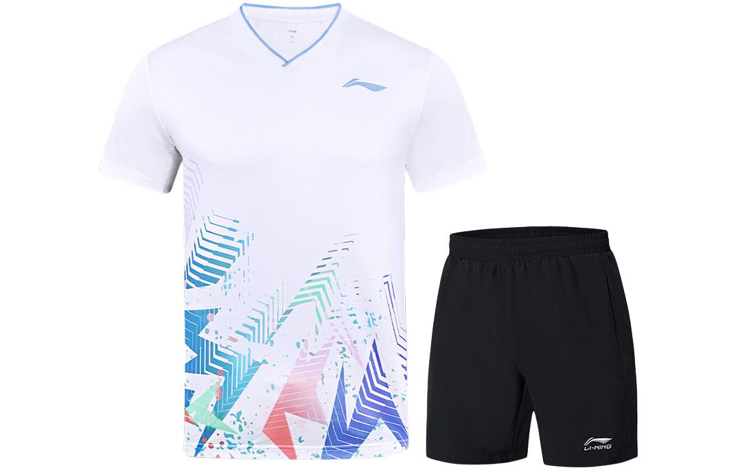 

ЛиНинг Бадминтонная одежда Мужская, Белый+Черный