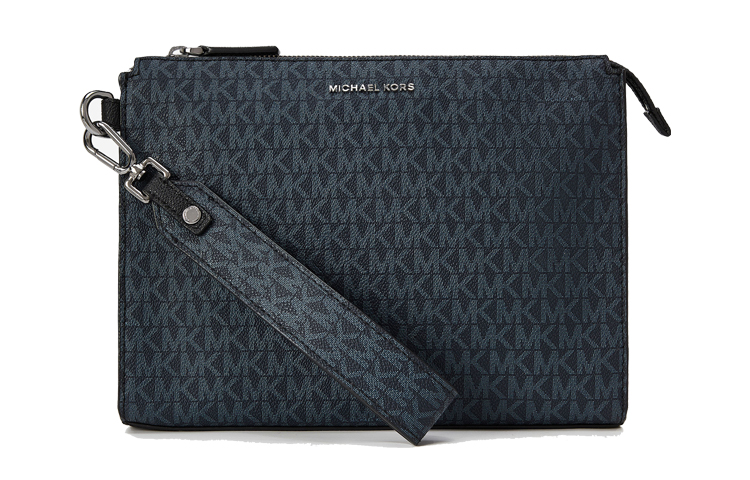 

MICHAEL KORS Мужской клатч MK Cooper из искусственной кожи, среднего размера, цвет морской волны и черный