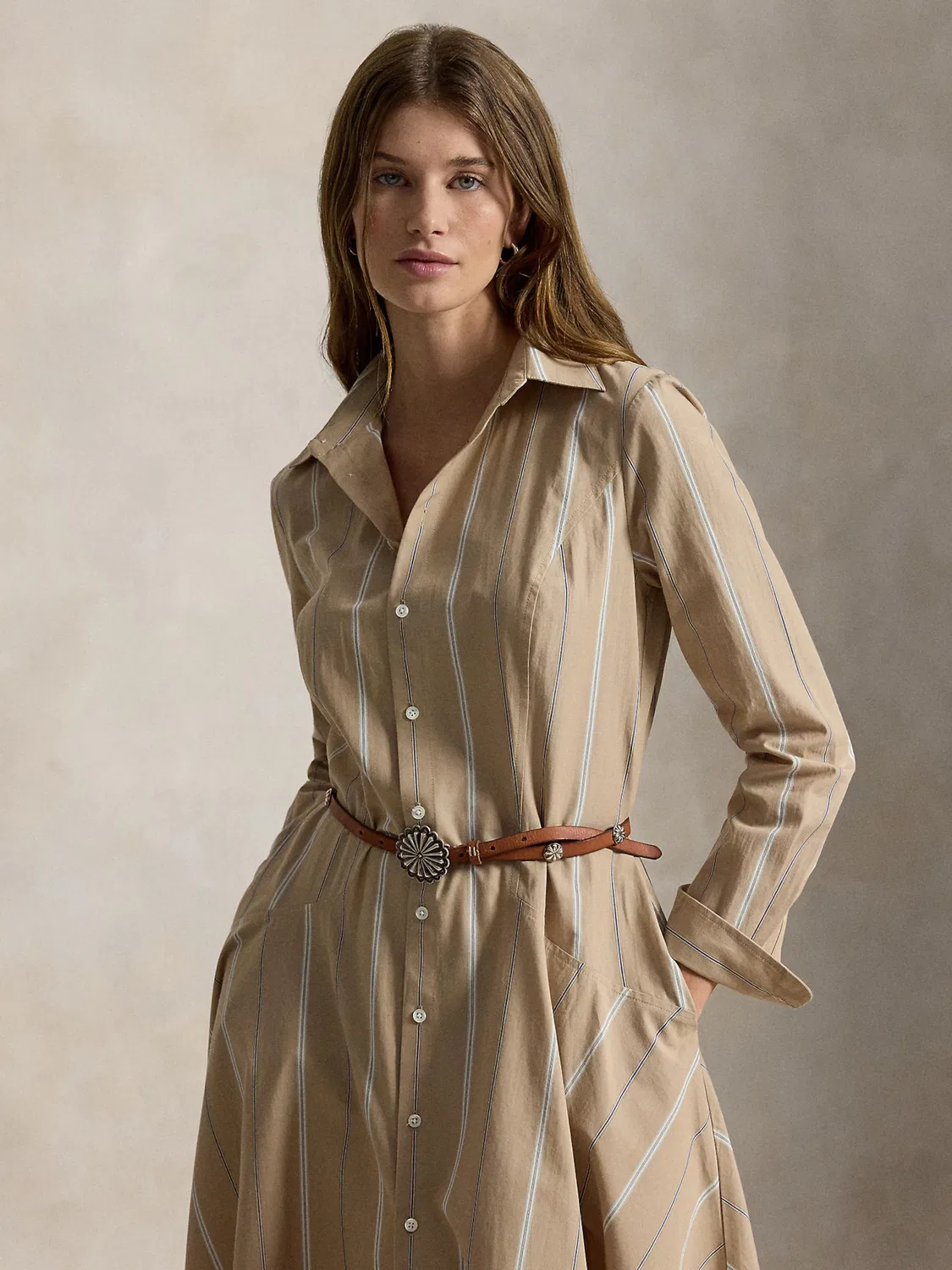 Платье-рубашка Polo Ralph Lauren, Beige — фото 2