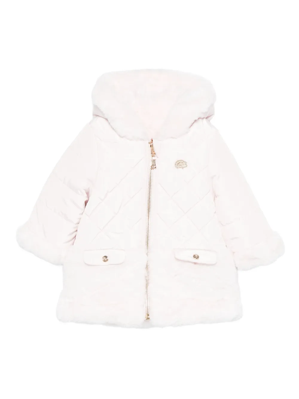 

Стеганое пальто с капюшоном Tartine Et Chocolat, розовый