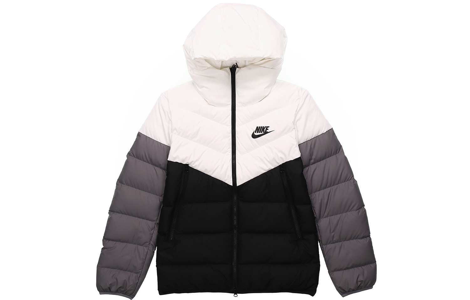 Куртка пуховая зимняя мужская черно-белая Nike — фото 2