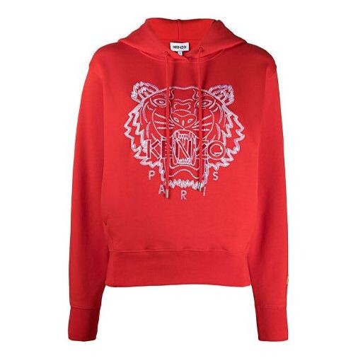 

Свитер ss21 tiger head embroidered pattern hoodie red Kenzo, красный