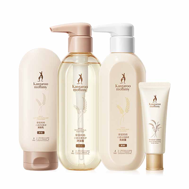 

Пшеничный шампунь и кондиционер набор увлажняющее средство от перхоти разглаживающий три предмета/четыре предмета Kangaroo Mommy