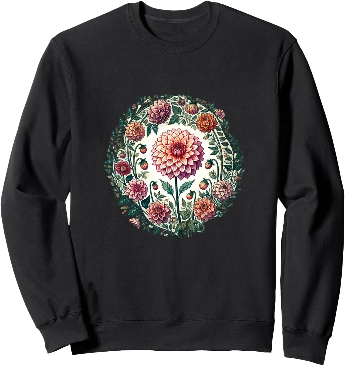 

Иллюстрация цветка георгина, толстовка с изображением георгина Dahila Flower Lovers Snugg, черный
