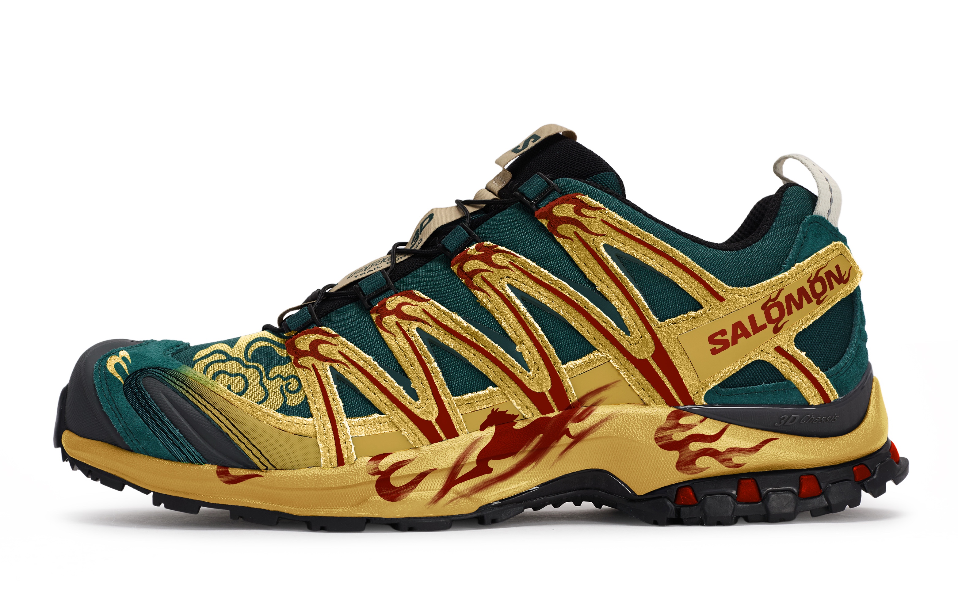 SALOMON Кроссовки для бега XA PRO 3D Cushioning Support Low top Unisex Red Green Gold — фото 3