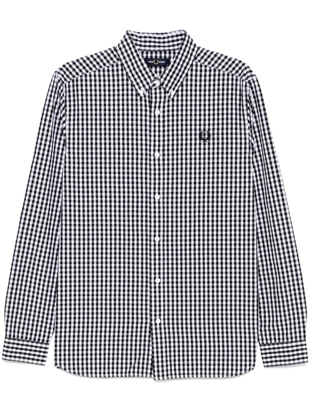 

Рубашка в клетку гингем Fred Perry, черный
