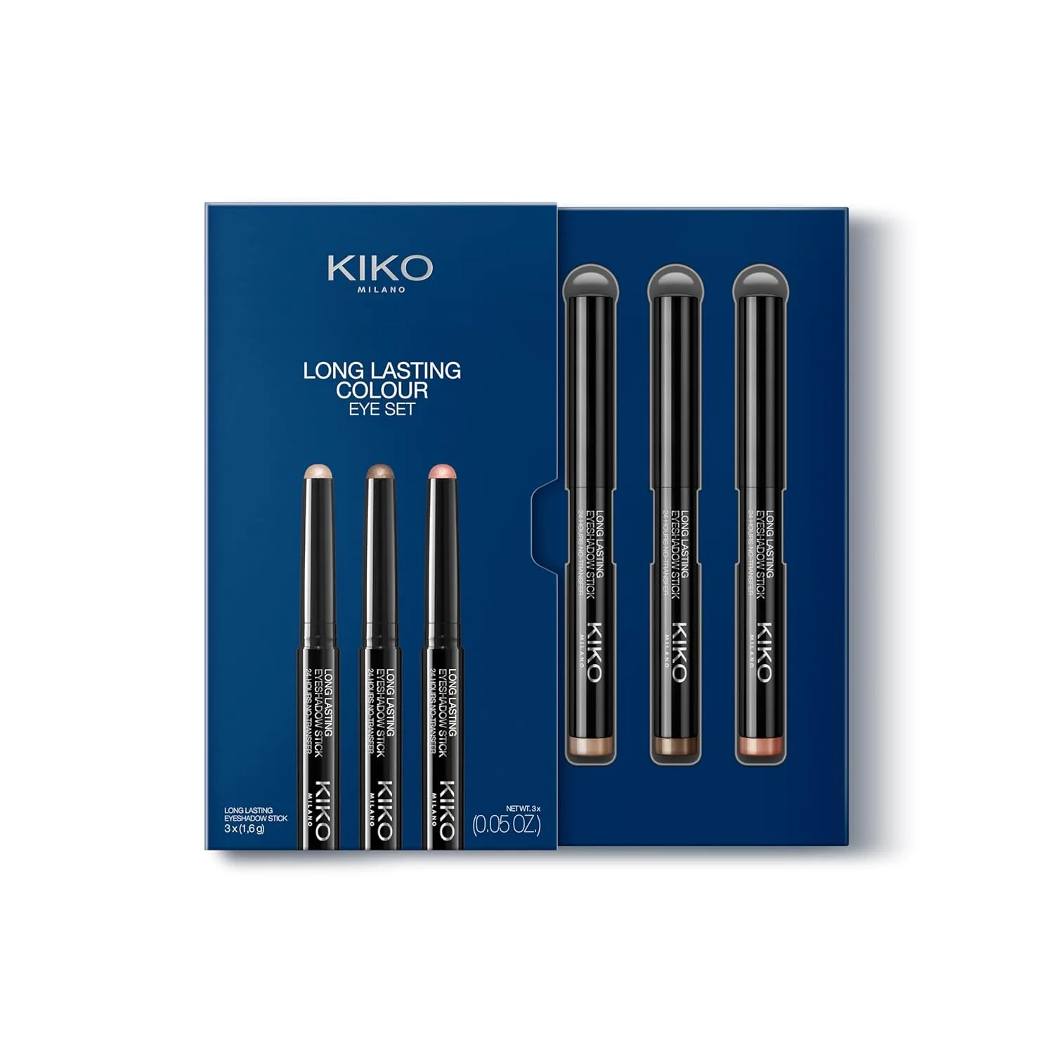 Набор стойких цветных теней для век KIKO Milano Long Lasting Colour Eye Set 01 | 3 карандаша для теней с 24-часовой стойкостью, 01 Timeless Notes — фото 4