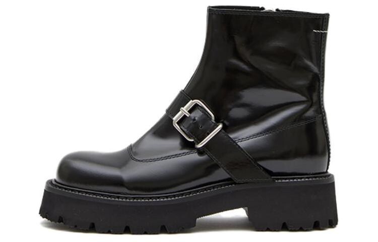Кожаные ботильоны с пряжкой Mm6 Maison Margiela