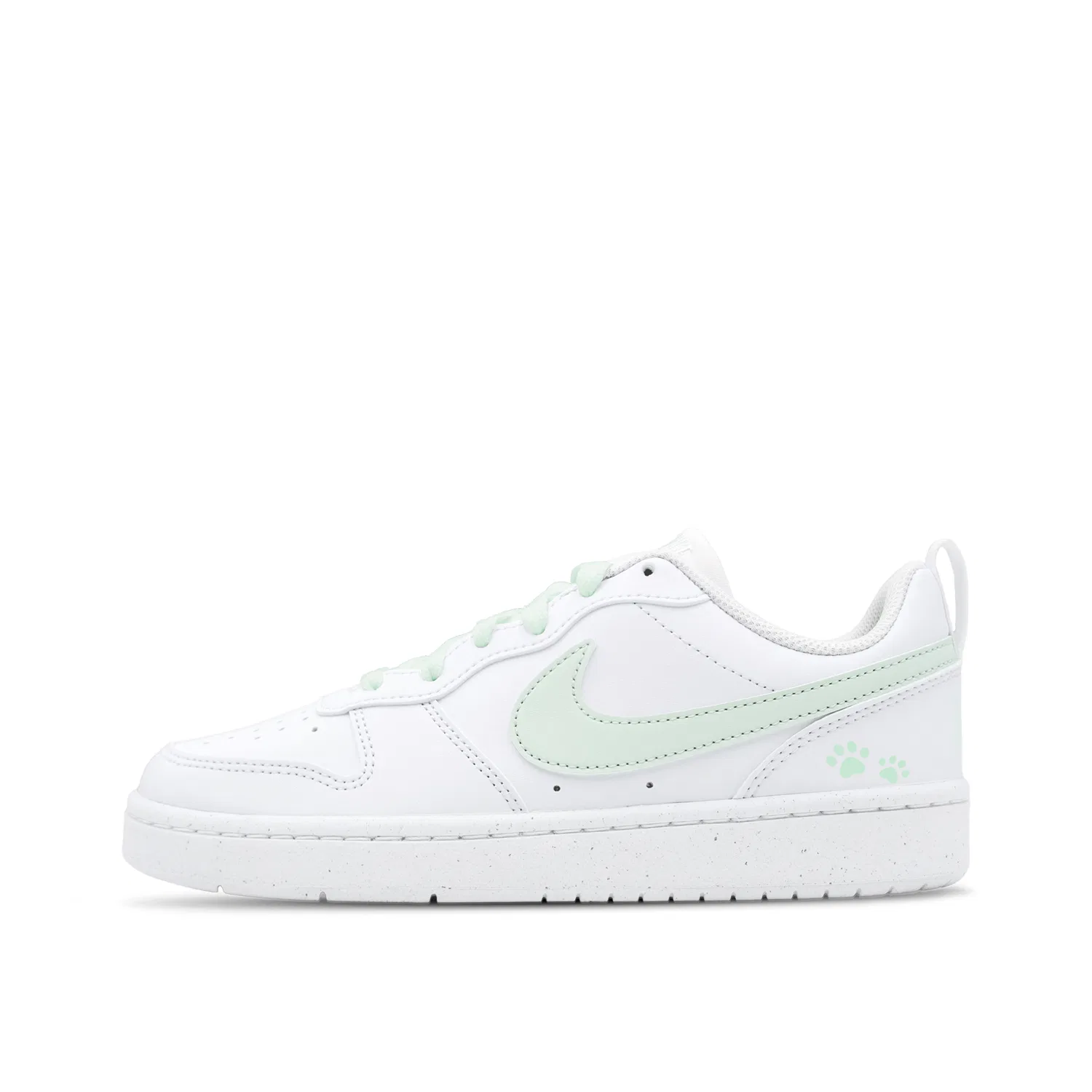 Кроссовки для скейтбординга детские Court Borough White Order Cyan Trace Leather, износостойкие дышащие низкие Nike, Green/White