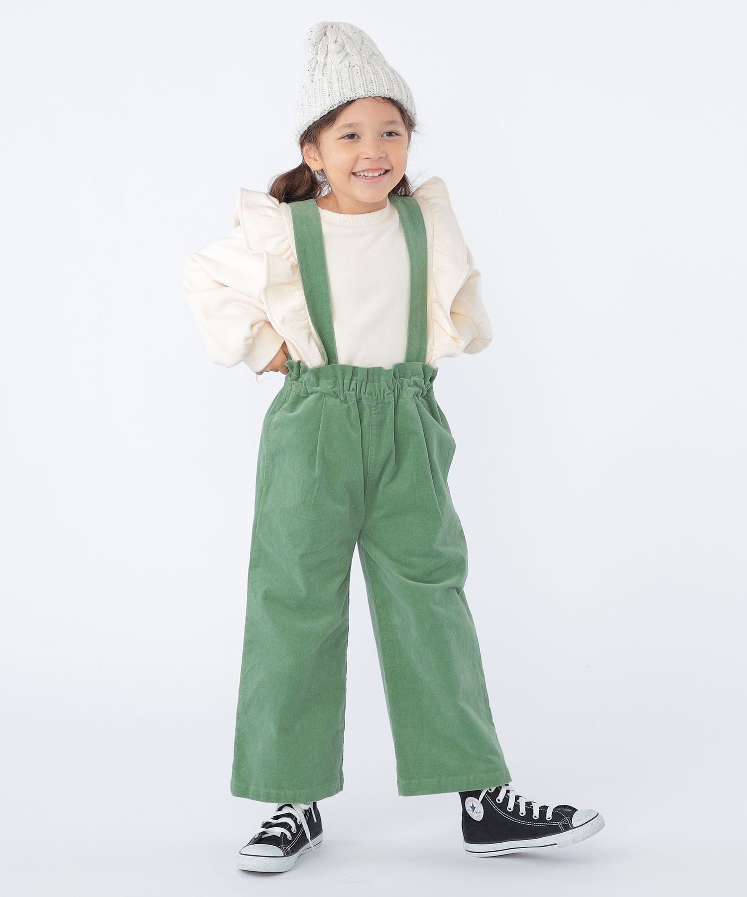 Детские брюки SHIPS: 100–130 см / Широкие брюки из вельвета с лямками SHIPS KIDS, Green