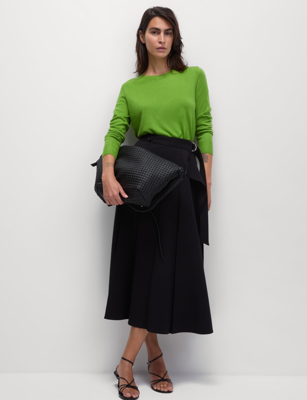 

Супермягкий джемпер с круглым вырезом Marks & Spencer, цвет Grass