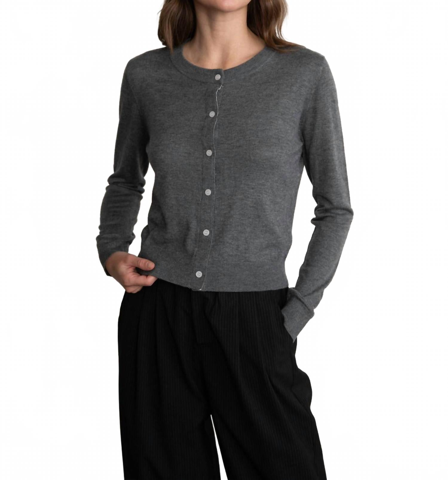 

Кардиган Eleanor на пуговицах спереди, угольный Elle Grey, Charcoal