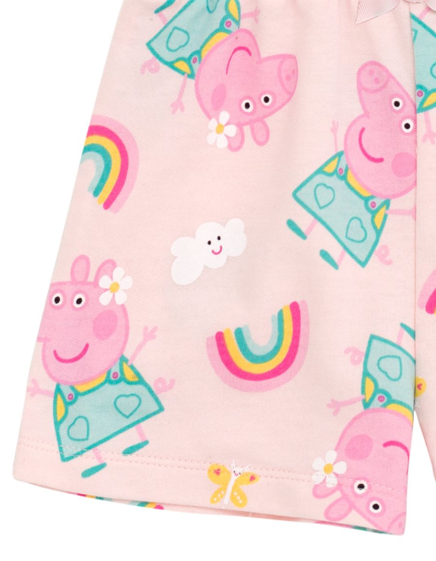 Детский комбинезон без рукавов из французской махровой ткани Peppa Pig, Pink — фото 2