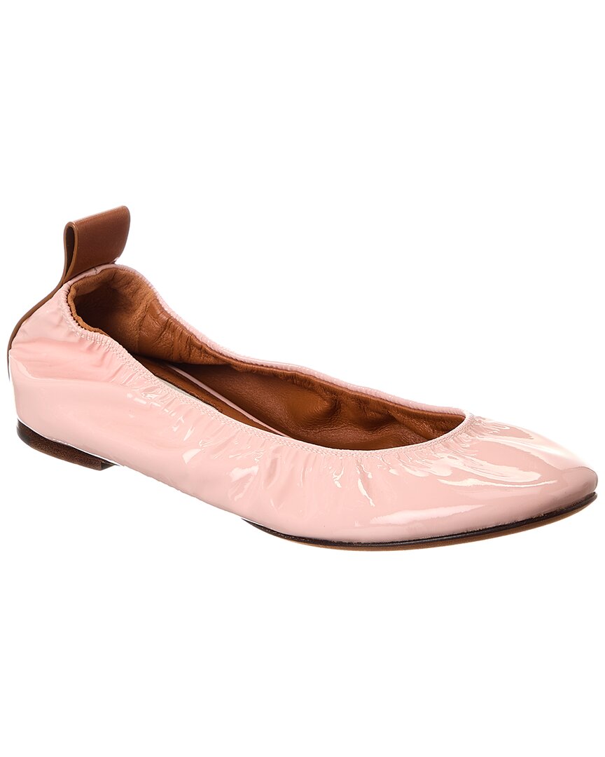 LANVIN Балетки с лаковой отделкой, розовый