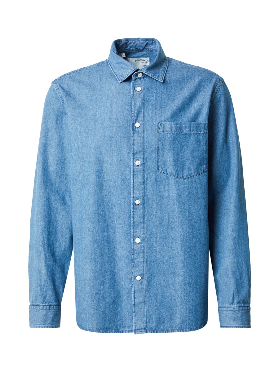 

Рубашка на пуговицах классического кроя SELECTED REGCARLO, Blue Denim