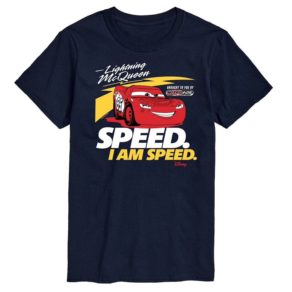 

Мужская футболка с рисунком Lightning McQueen Cars Disney/Pixar's Speed ​​I am Speed Disney / Pixar, темно-синий