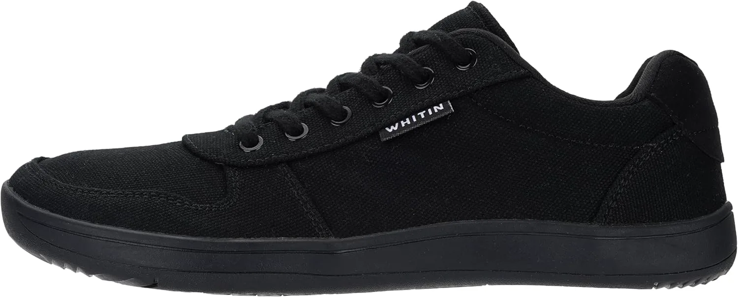 

Мужские широкий обувь WHITIN | Стильные минималистичные кеды из ткани | Подошва с нулевым перепадом, черный