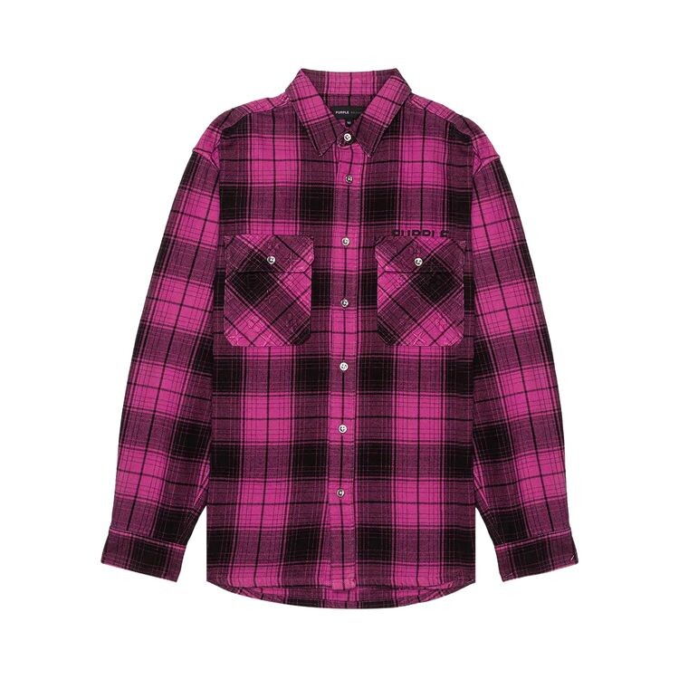 

Рубашка PURPLE BRAND Plaid Flannel Long-Sleeve Shirt Pink, розовый