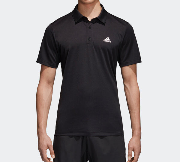 Футболка fab logo applique sports breathable short-sleeve polo shirt men black Adidas, черный — фото 3