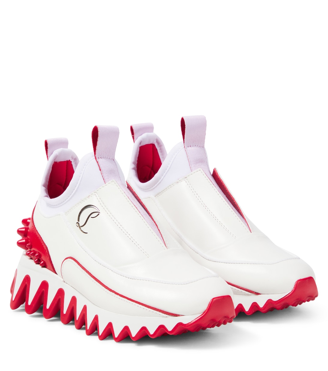 

Мини-кроссовки Sharkyloub слипоны Christian Louboutin Kids, Bianco/Loubi