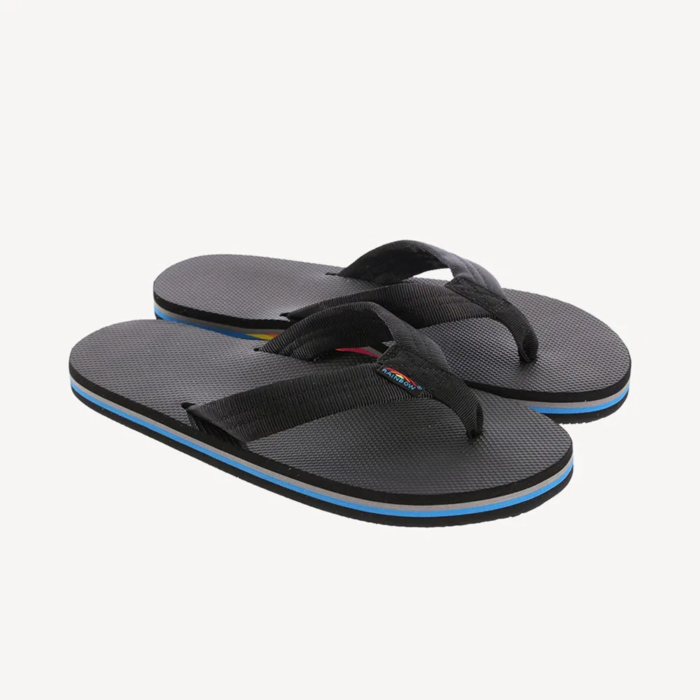 Мужские чёрные резиновые вьетнамки Single Layer Rubber Limited Edition от Rainbow Sandals — фото 3