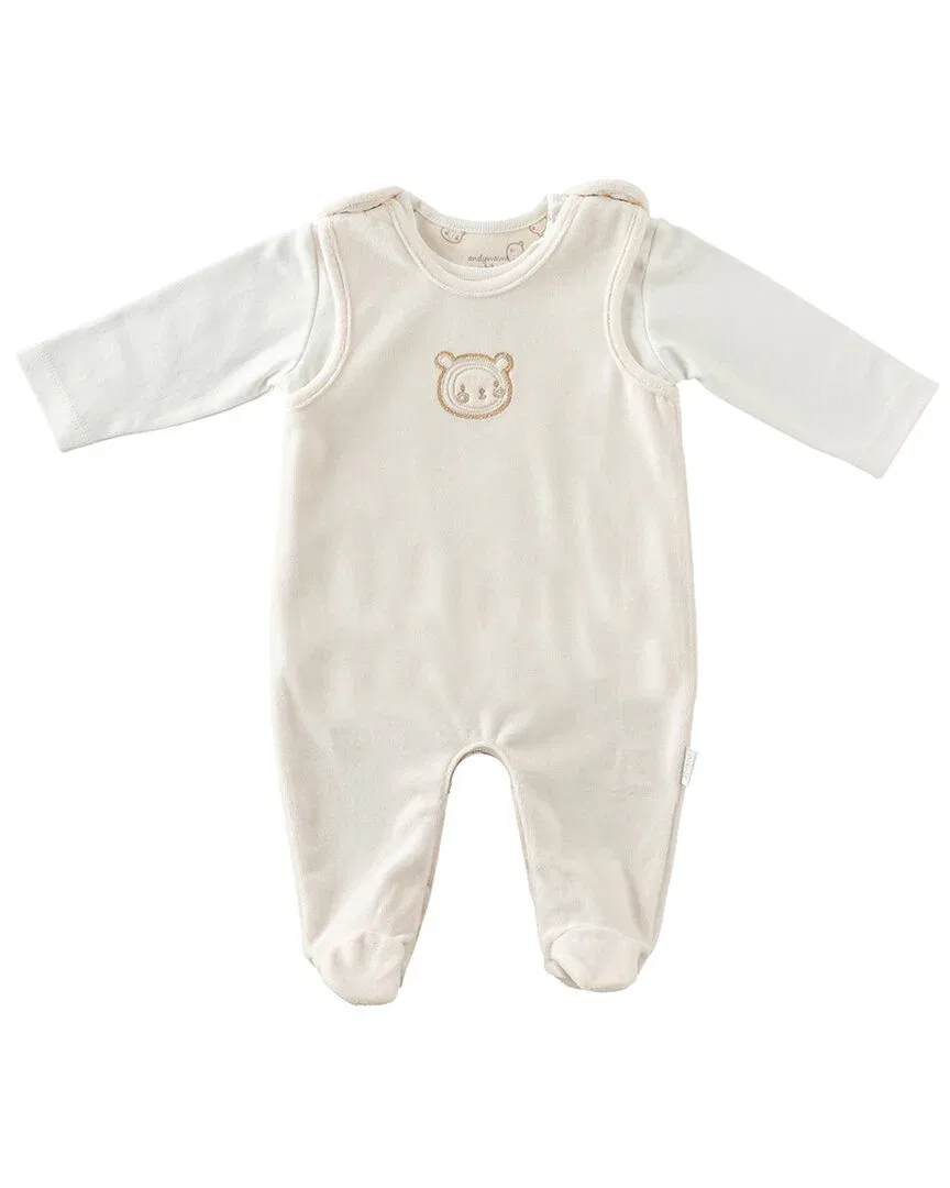 Комбинезон с изображением медведя Эндивава Andy Wawa, бежевый