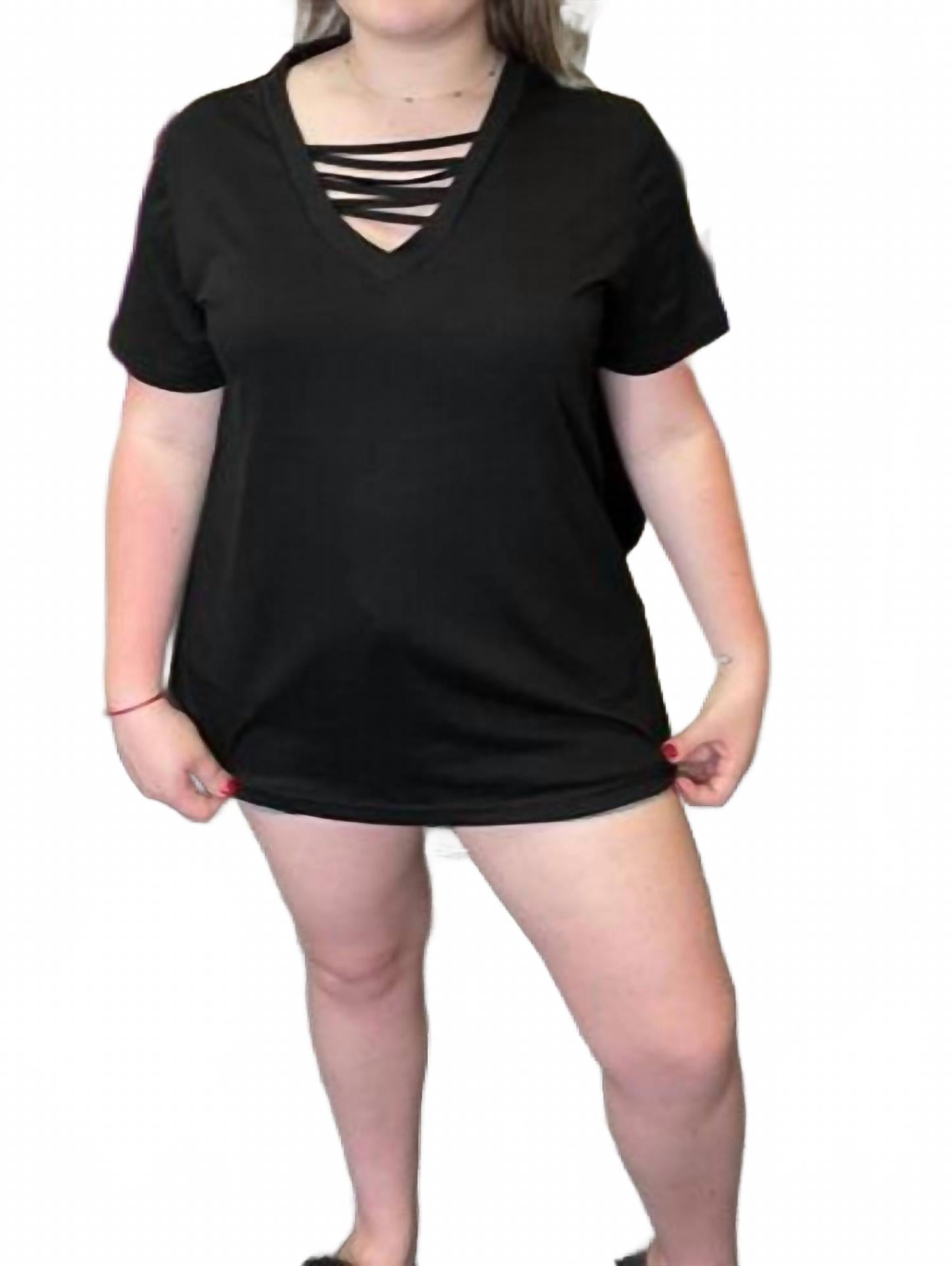 

Черный топ с перекрещивающимися бретелями Shirley Stone