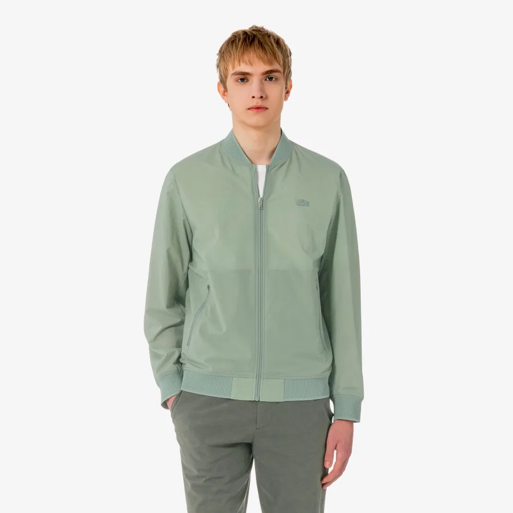 Мужской летний бомбер в стиле стадион хаки от Lacoste — фото 4