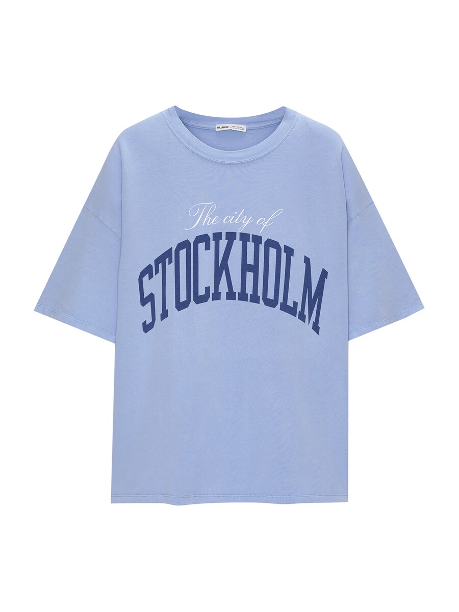 

Рубашка Pull&Bear, цвет Sky blue/Dark blue