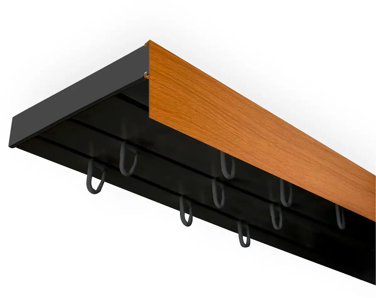 

SN DECO GROUP Карниз для штор "Карниз SH (1) с панелью 5 см", 3 направляющие, фиксированный размер 200 см, черный