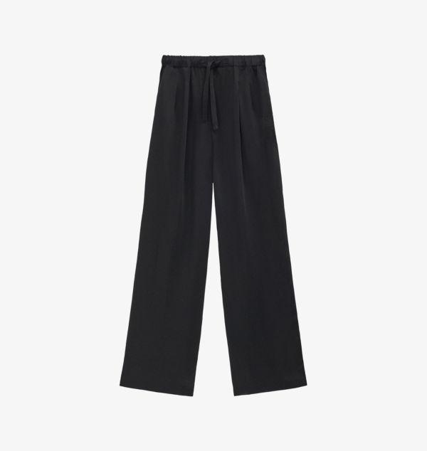 

Прямые атласные брюки с завязками на талии Loewe, черный