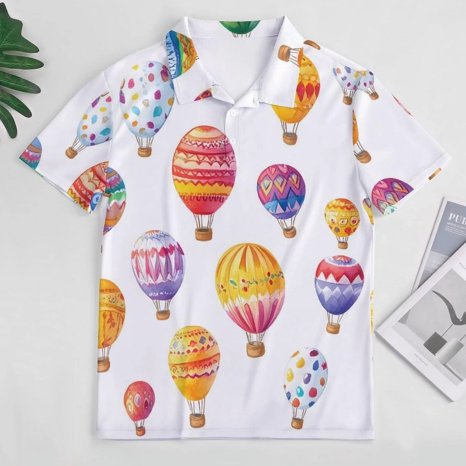 Женское поло Hot Air Balloons, дышащее, короткий рукав, быстросохнущее — фото 2