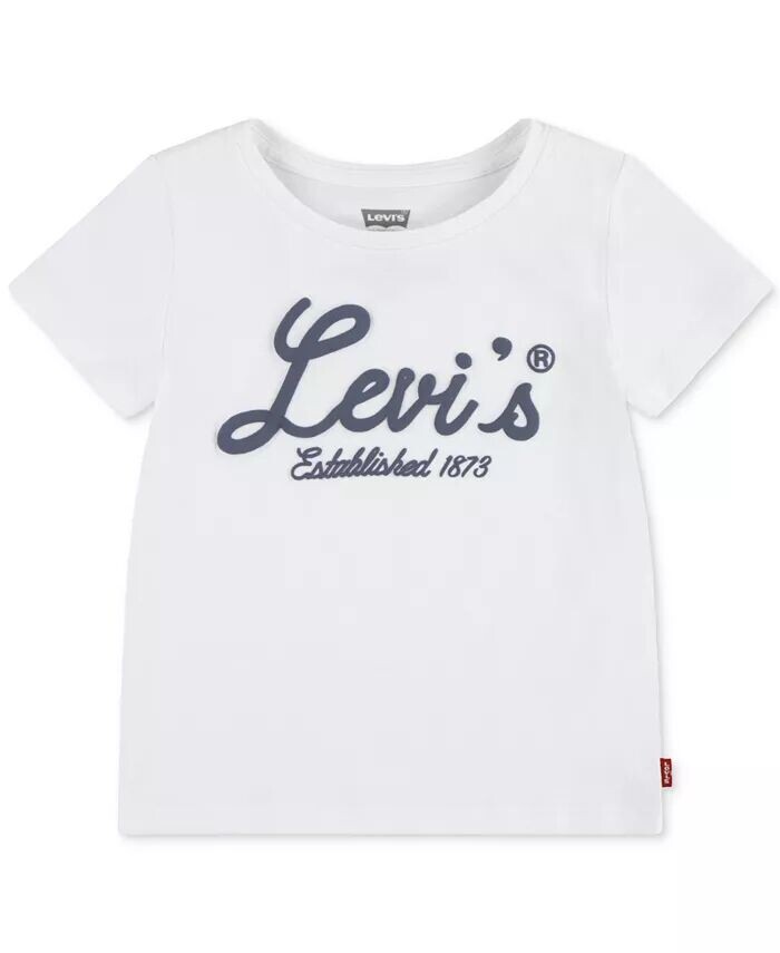 Футболка с графическим логотипом Little Girls Levi'S, белый