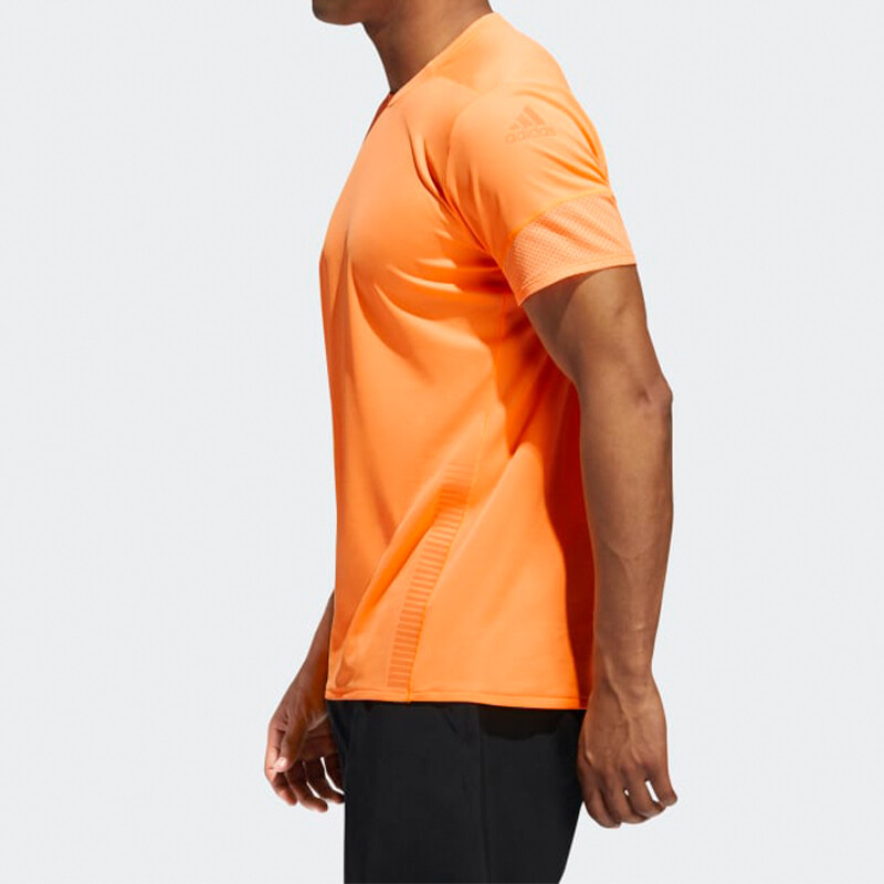 Футболка мужская блестящая оранжевая Adidas, оранжевый — фото 4