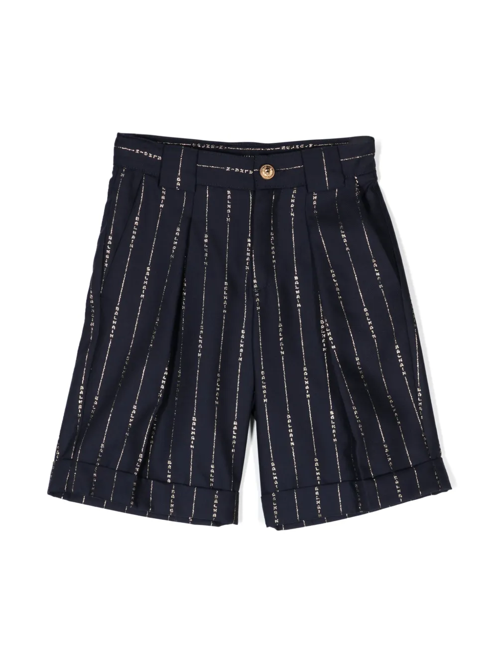 

Шорты строгого кроя с логотипом Balmain Kids, синий