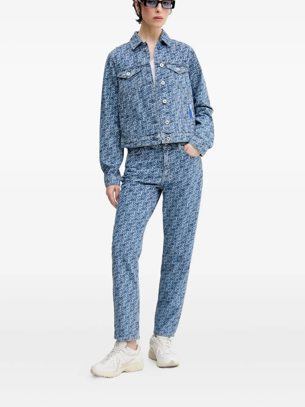 

Джинсы с фирменным принтом логотипа Karl Lagerfeld Jeans, синий