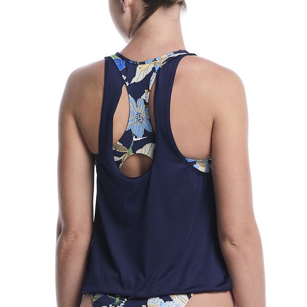 Женский топ-танкини с цветочным принтом Nike, Navy Floral — фото 2