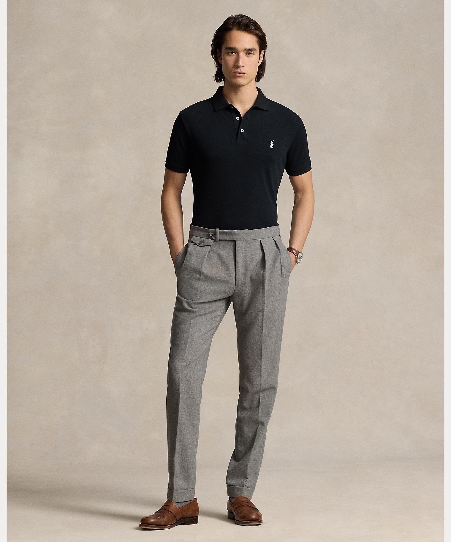 Футболка-поло приталенного кроя из эластичной сетки. Polo Ralph Lauren, 001 Black — фото 2