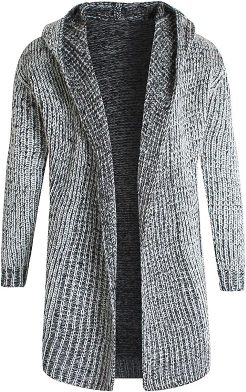 

Мужской кардиган с шалью и открытым передом, рифленая вязка, зимняя верхняя одежда, Slim Fit