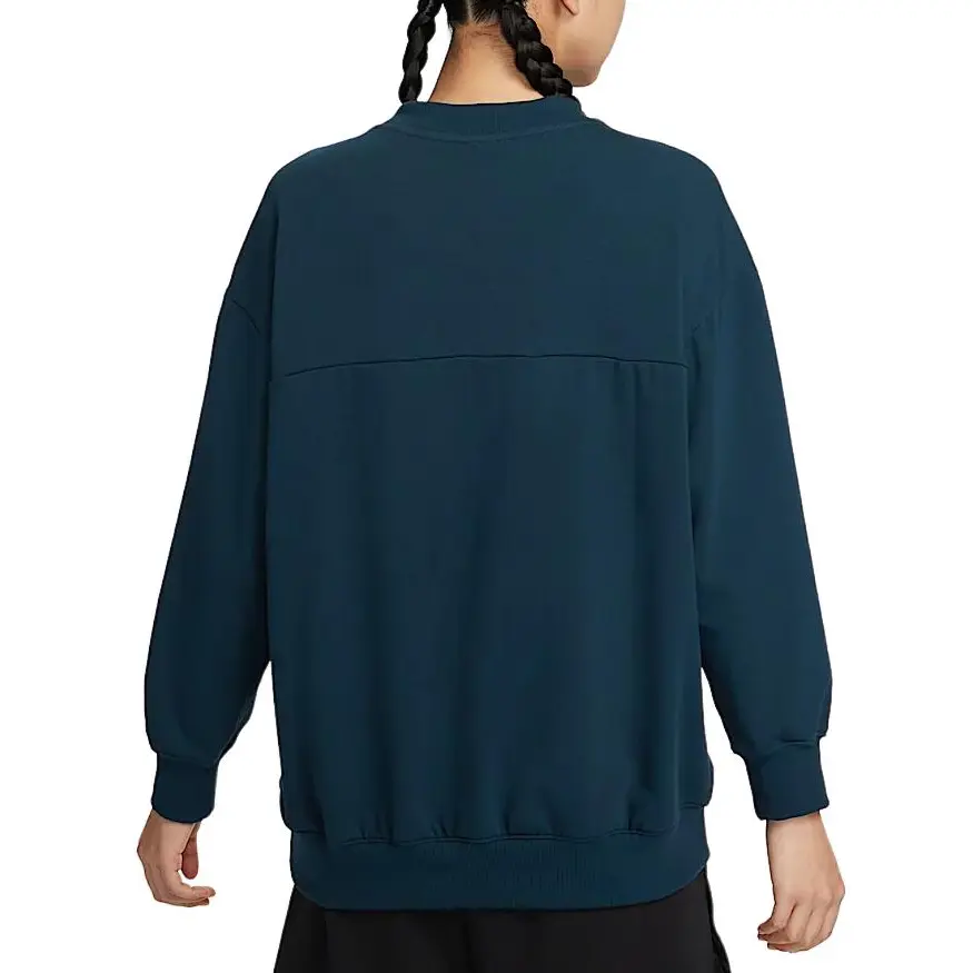 Женский баскетбольный свитшот Swoosh Fly Dri-FIT Oversized French Terry Nike, синий/коричневый — фото 4