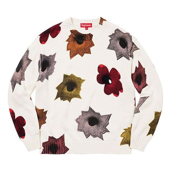 

Свитер nate lowman sweater 'white grey red' Supreme, белый