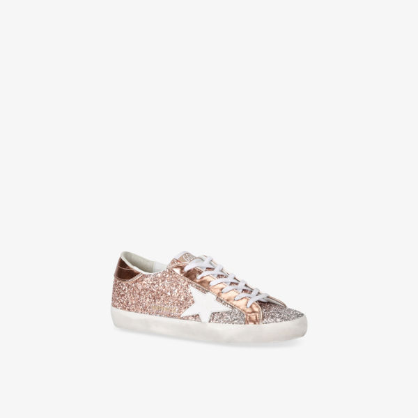 Кроссовки кожаные Golden Goose Super-Star с низким верхом, серебряный — фото 3